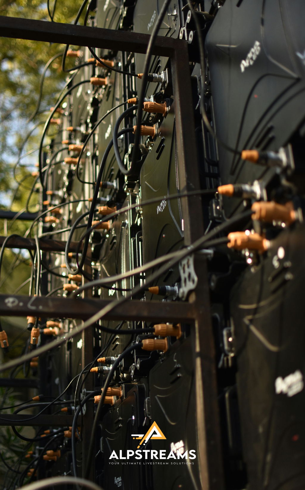 Alpstreams LED screen rig on-site